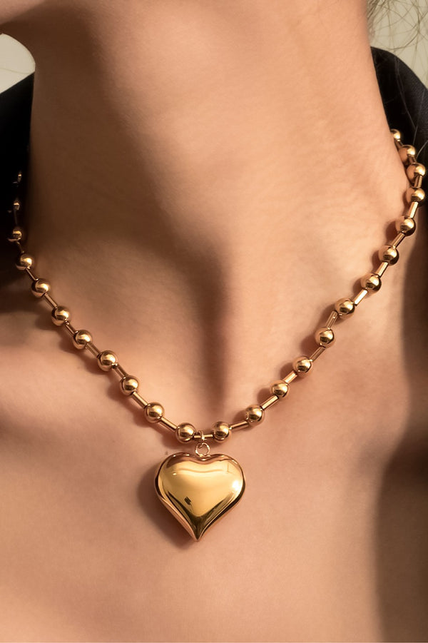 Heart Necklace 18K Gold Non-Tarnish Stainless Steel Necklace