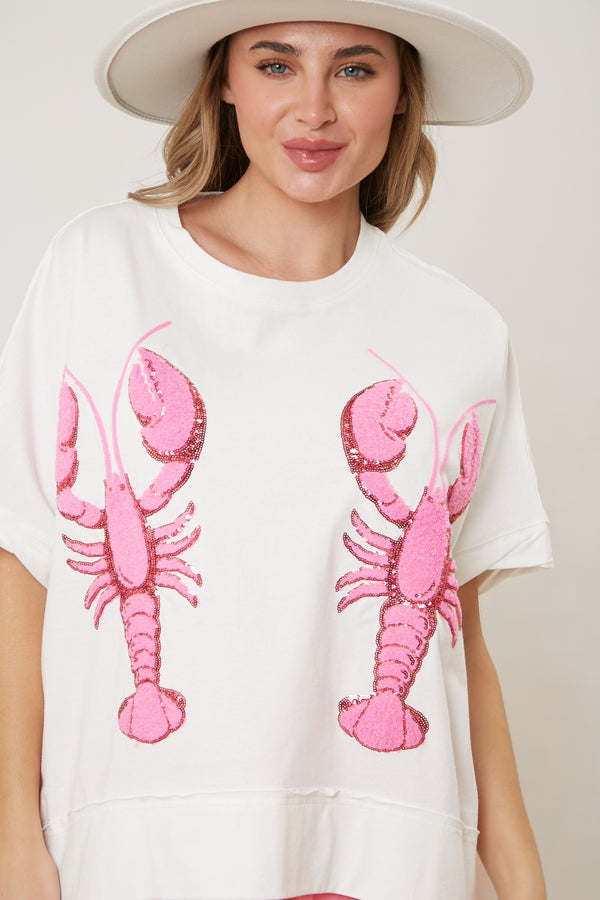 Here for the Crawfish Sequin Top