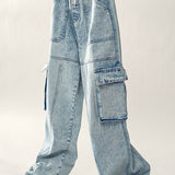 Denim Cargo Pants