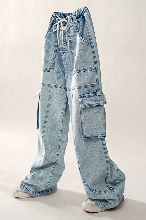 Denim Cargo Pants