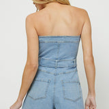Denim Strapless Romper