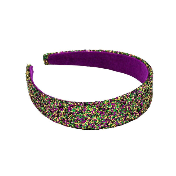 Purple, Green, Gold Mardi Gras Glitter Headband