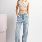 Mineral Washed Denim Joggers