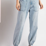 Mineral Washed Denim Joggers