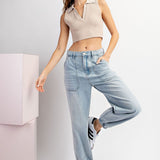 Mineral Washed Denim Joggers
