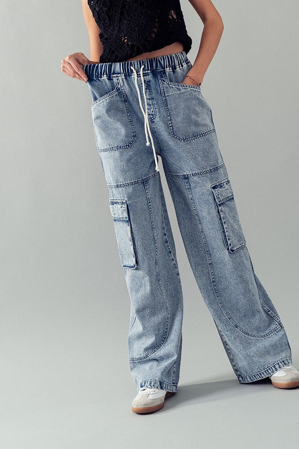 Denim Cargo Pants