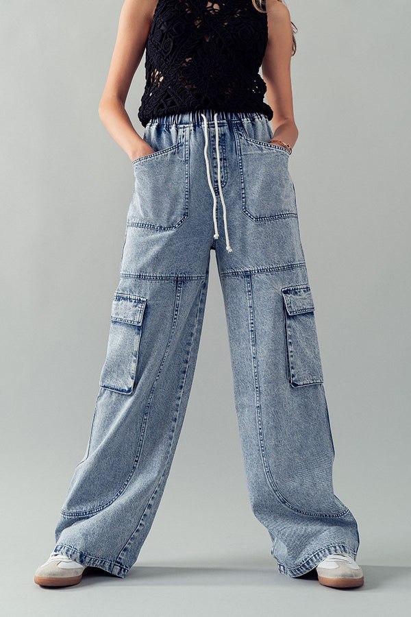 Denim Cargo Pants