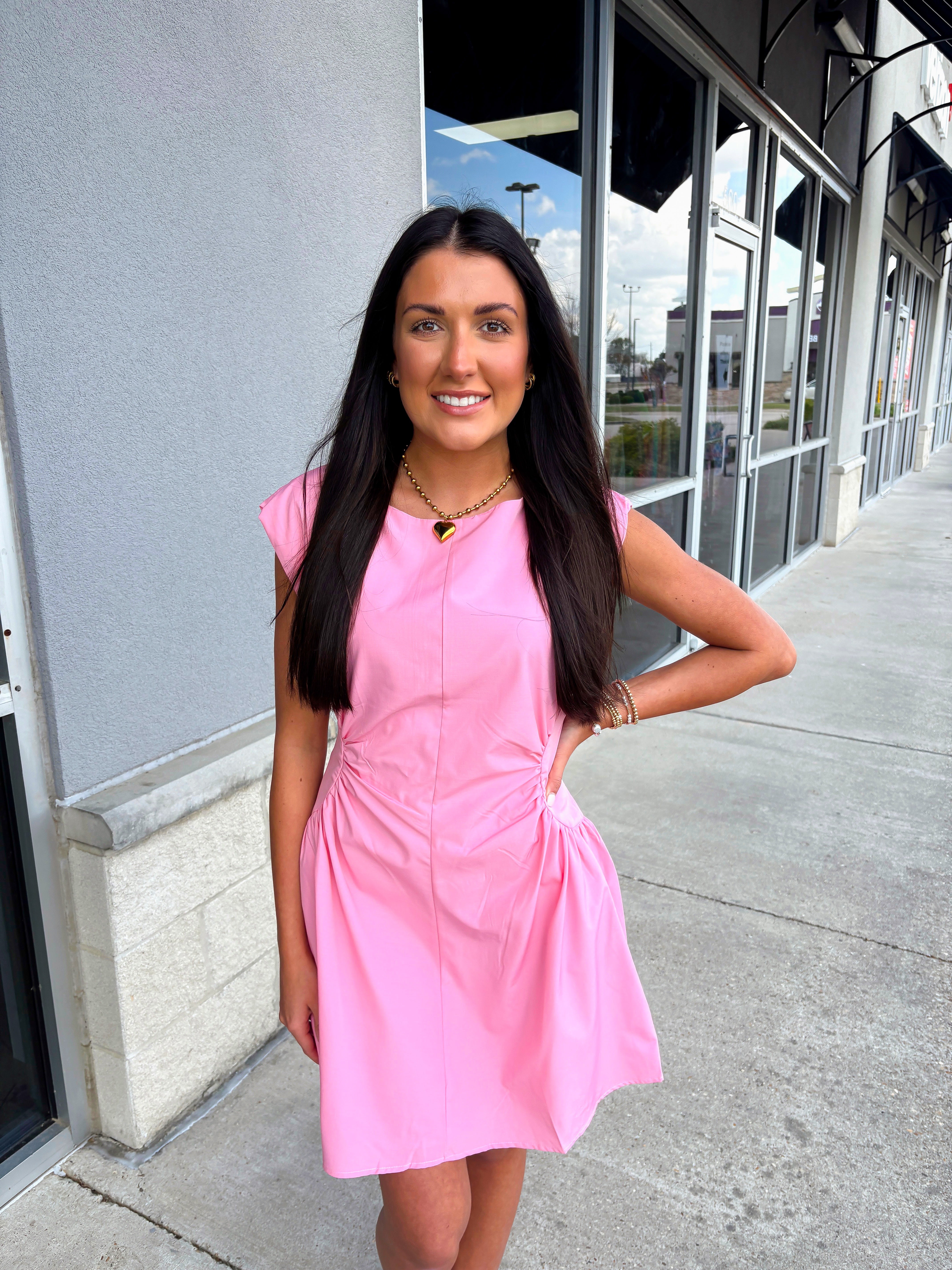 Side Panel Ruched Mini Dress