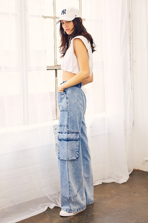 Denim Cargo Pants