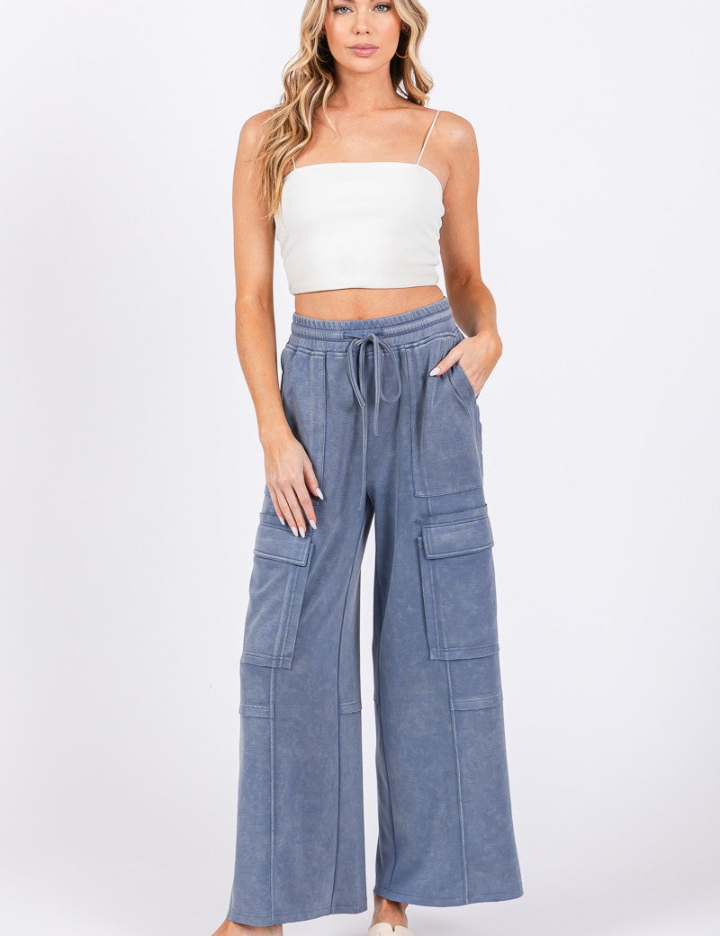 Good Vibes Mineral Washed Cargo Pants