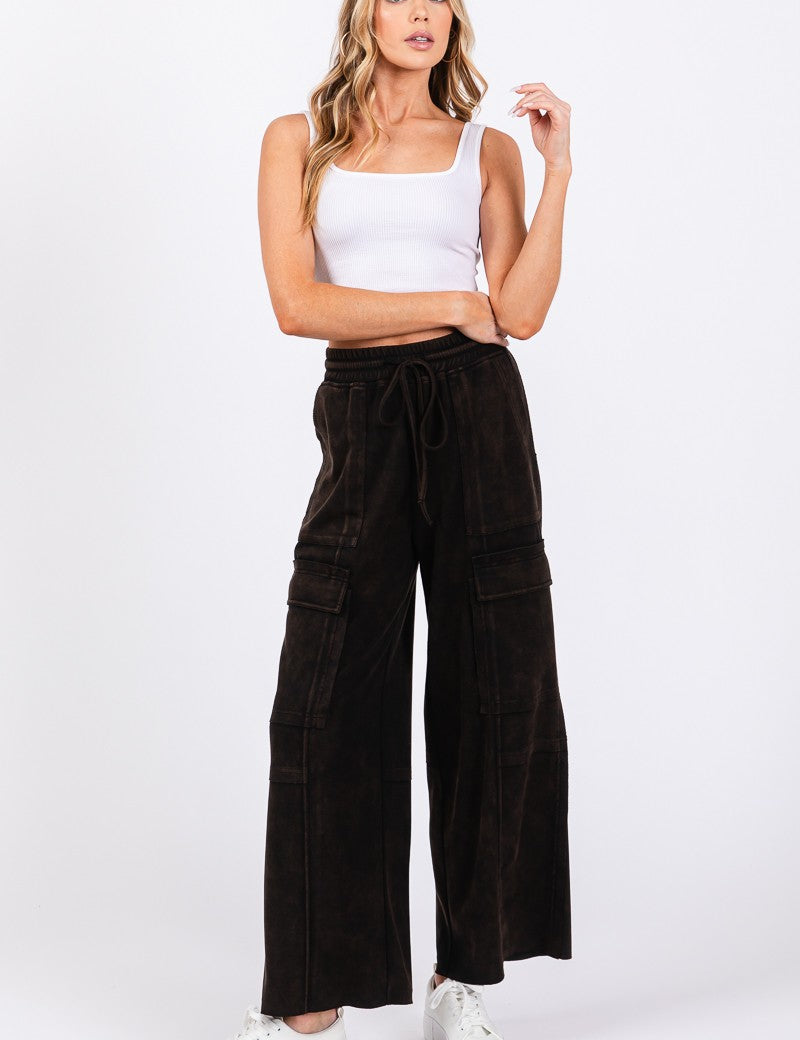 Good Vibes Mineral Washed Cargo Pants