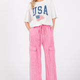 Good Vibes Mineral Washed Cargo Pants