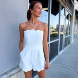 Strapless Scallop Romper