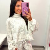 Come Find Me White Camo Mock Neck