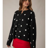 Classic Charm Polka Dot Cardigan | Black and White