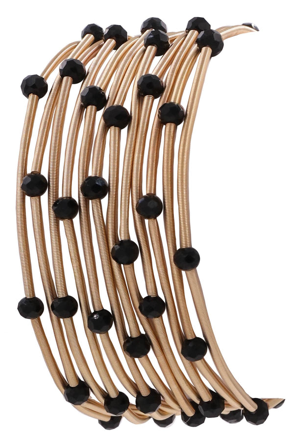 Beaded Wire Bracelet Stack