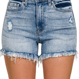 The Riley Denim Shorts - Medium Denim