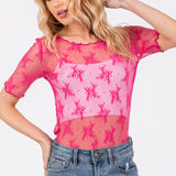 Mesh Layering Top - Short Sleeve