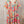 Abstract Geometric Print Tassel Tie Flared Dress - Coral