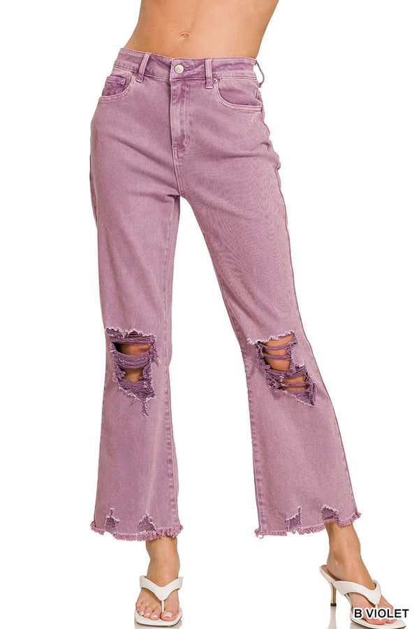 How Forever Feels Acid Wash Colored Denim Purple