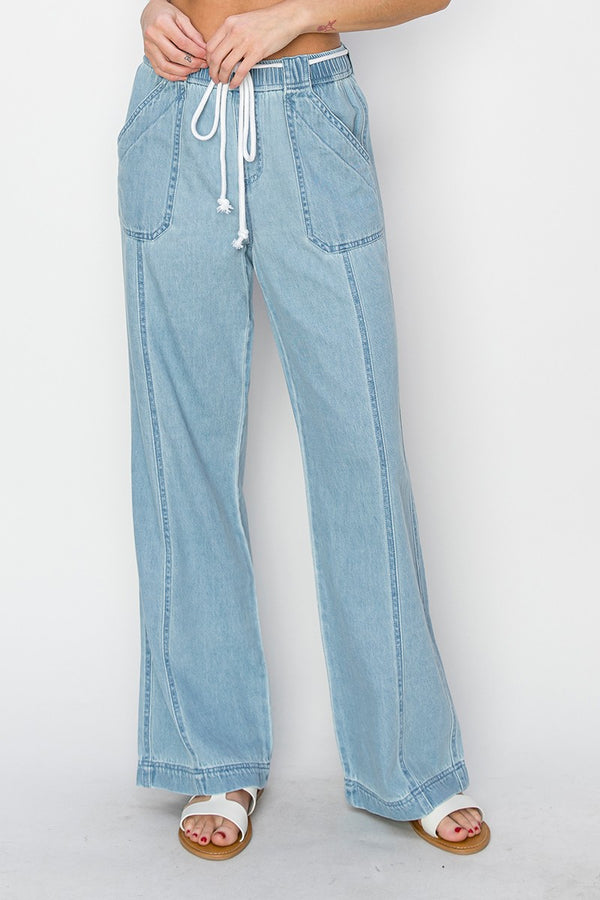 The Kami - High Rise Straight Pull On Jeans
