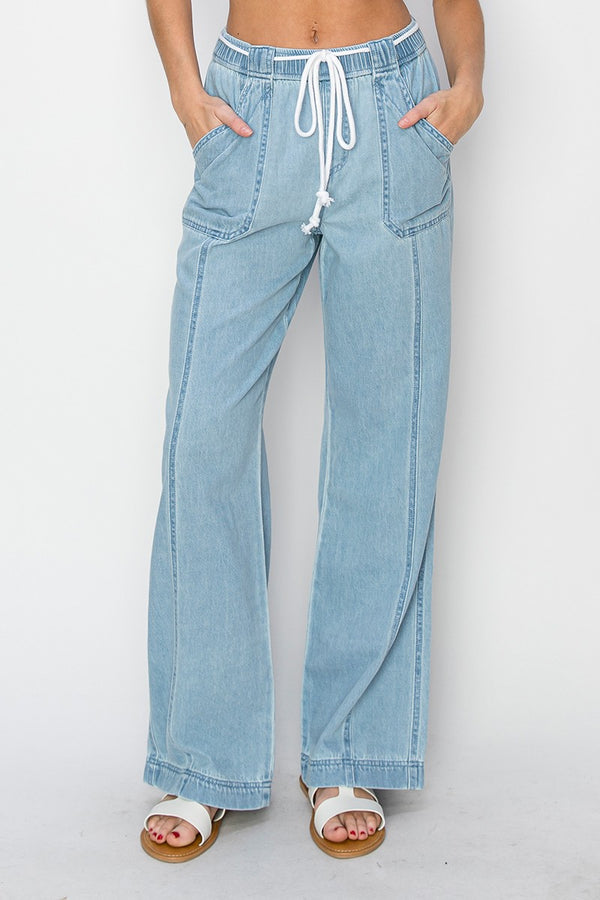 The Kami - High Rise Straight Pull On Jeans