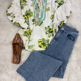 Fresh Bloom Stripe Contrast Floral Top