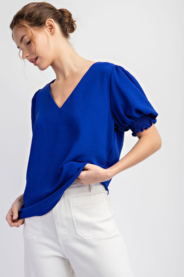 Royal Blue Smock Sleeve Top
