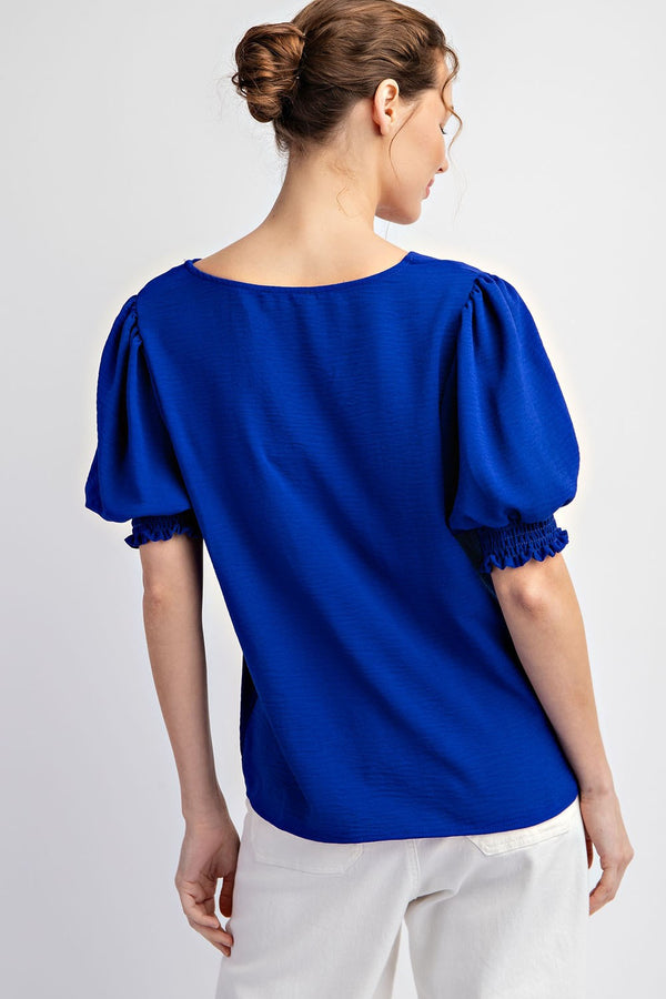 Royal Blue Smock Sleeve Top