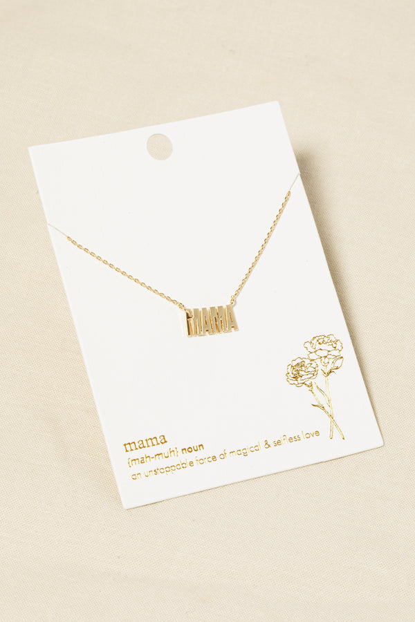 Mama Pendant Chain Necklace