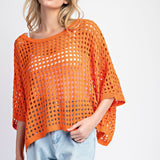 Orange You Glad I'm Here Dolman Sleeve Knit Sweater