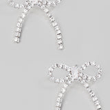 Rhinestone Ribbon Bow Stud Earrings