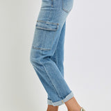 The Hanna High Rise Crop Cargo Denim
