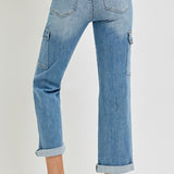 The Hanna High Rise Crop Cargo Denim