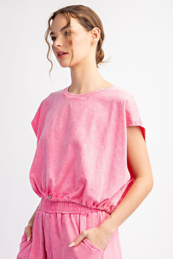 Breezy Pink Mineral Wash Top