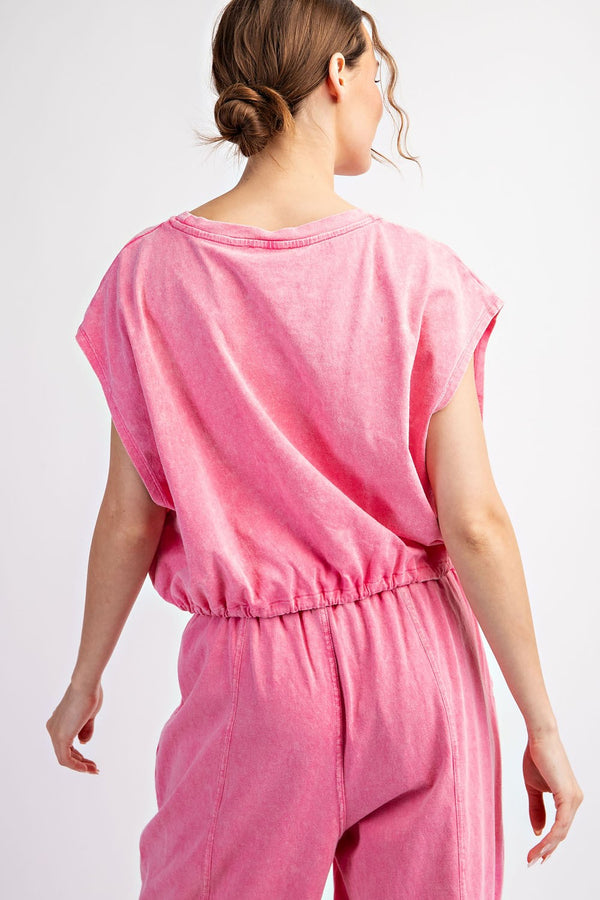 Breezy Pink Mineral Wash Top