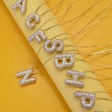 Initial Pave Rhinestone Bubble Balloon Necklace,