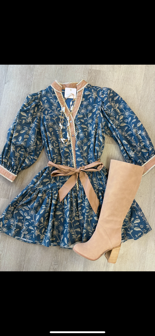 Midnight and Brown Dress | Regular and Plus