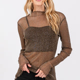 Metallic Mesh Layering Top