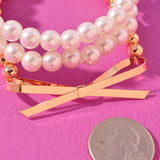 Pearl and Bow Bracelet Set