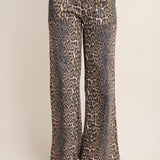 Spot On Leopard Flare Jeans
