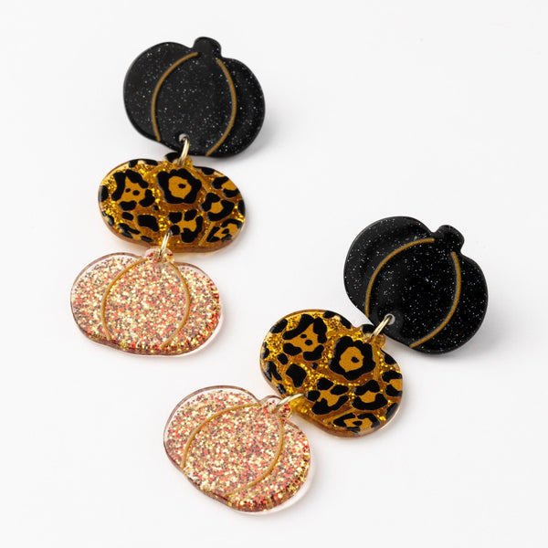 Pumpkin Leopard Earrings