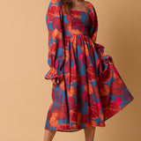 Fall Printed Long Sleeve Maxi Dress