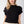 Black Mock Neck Cropped Short Sleeve Sweater Top