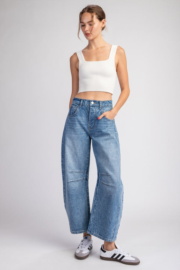 Mineral Wash Barrel Jeans