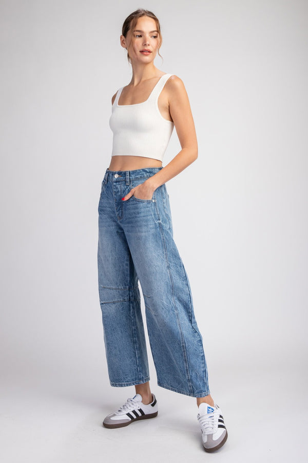 Mineral Wash Barrel Jeans