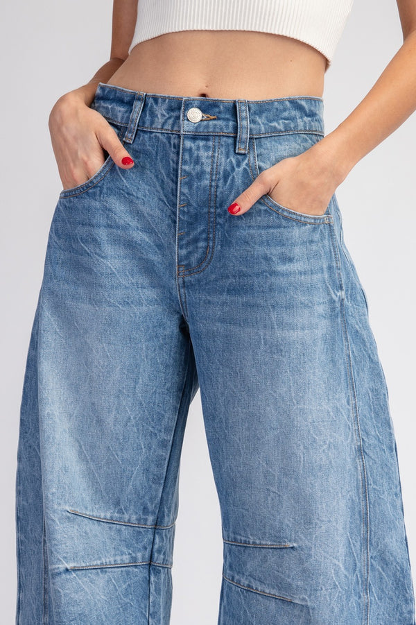 Mineral Wash Barrel Jeans