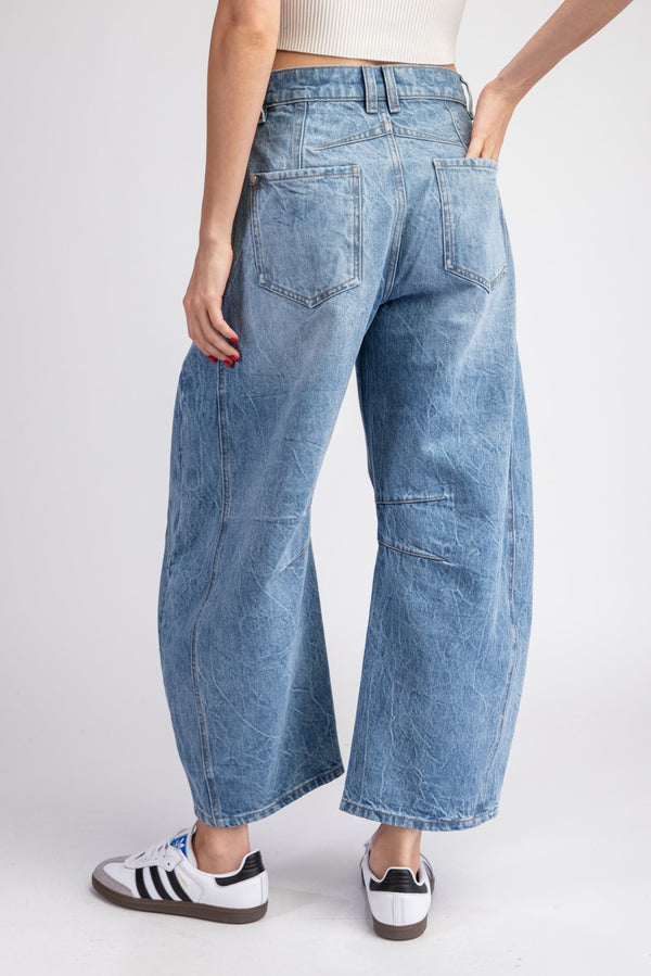 Mineral Wash Barrel Jeans