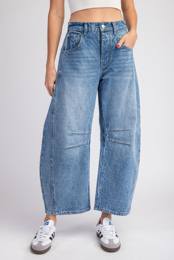 Mineral Wash Barrel Jeans