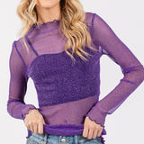 Metallic Mesh Layering Top